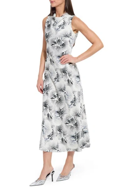 Lyssé Anaya Crystal Hammered Satin Dress In Winter Orchid In White
