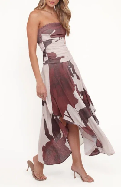 Petal And Pup Petal & Pup Doreen Strapless Midi Dress In Brown