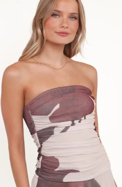 Petal And Pup Petal & Pup Doreen Strapless Midi Dress In Brown