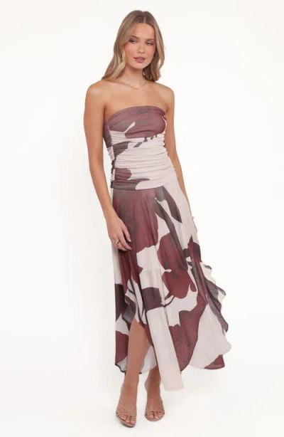 Petal And Pup Petal & Pup Doreen Strapless Midi Dress In Brown