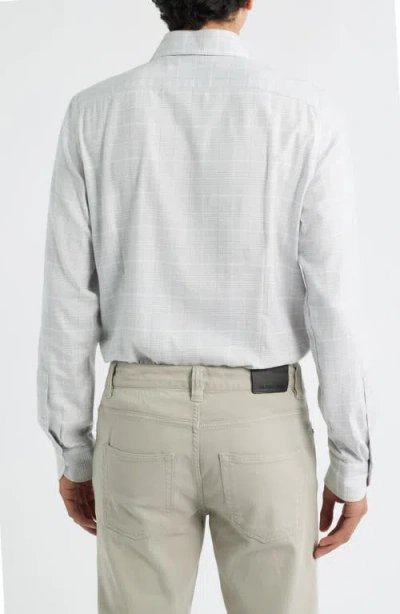 Emanuel Berg Modern Fit Glen Check Brushed Cotton & Lyocell Dress Shirt In Gray