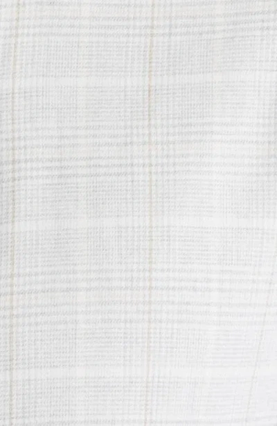 Emanuel Berg Modern Fit Glen Check Brushed Cotton & Lyocell Dress Shirt In Gray