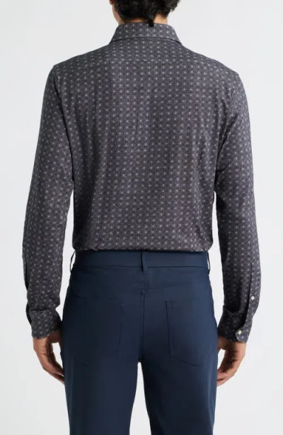 Emanuel Berg Modern Fit Stretch Cotton Jersey Dress Shirt In Gray