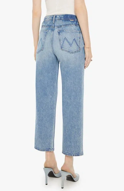 Mother Womens Folk Star The Dodger Flood Wide-leg Denim Jeans In Blue