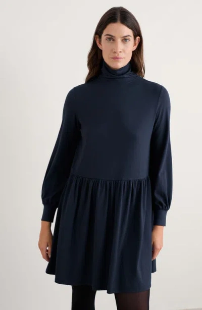 Seasalt Cornwall Elinora Turtleneck Long Sleeve Dress In Blue