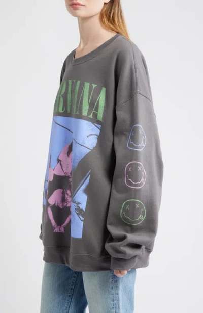 Merch Traffic Nirvana Cotton Blend Sweatshirt In Gray