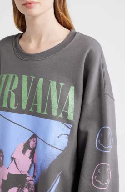 Merch Traffic Nirvana Cotton Blend Sweatshirt In Gray