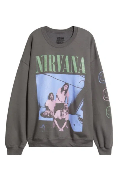 Merch Traffic Nirvana Cotton Blend Sweatshirt In Gray