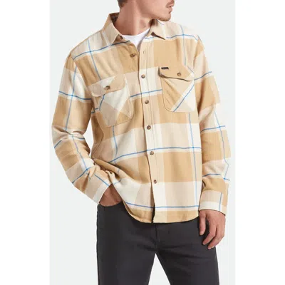Brixton Bowery Plaid Flannel Button-up Shirt In Neutral