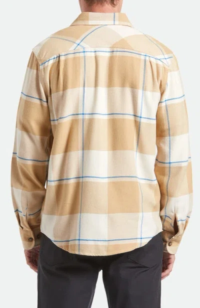 Brixton Bowery Plaid Flannel Button-up Shirt In Neutral