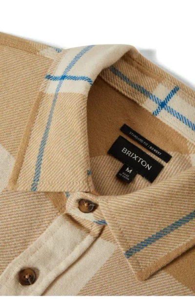 Brixton Bowery Plaid Flannel Button-up Shirt In Neutral