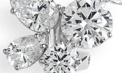 Nadri Cluster Drop Earrings In Silver