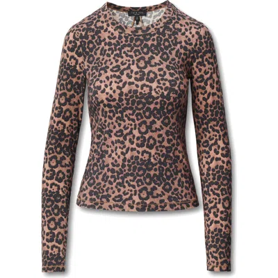 Rag & Bone Luca Long-sleeve Leopard Tee In Brown
