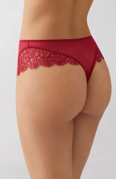 B.tempt'd By Wacoal It's On Eyelash Lace Thong In Red