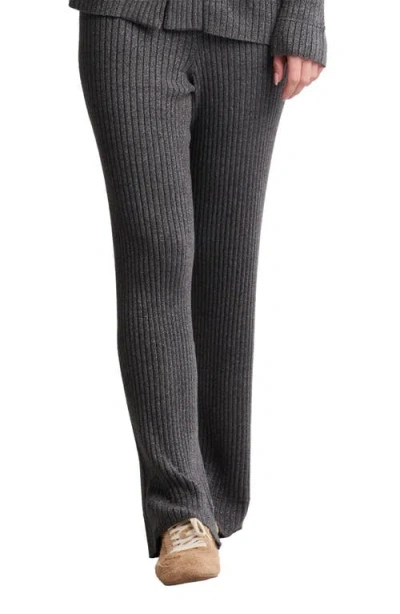 Barefoot Dreams Cozychic Ultra Lite Lurex Rib Wide Leg Pants In Gray