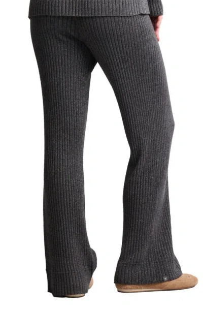 Barefoot Dreams Cozychic Ultra Lite Lurex Rib Wide Leg Pants In Gray