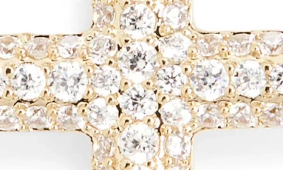 Nadri Crushed Pavé Cross Pendant Necklace In Gold