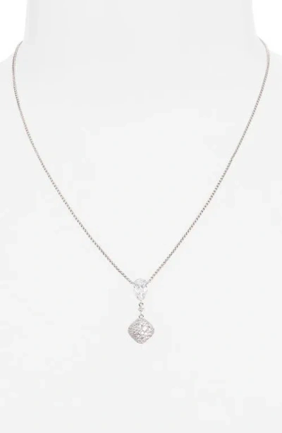 Nadri Crushed Pavé Cushion Pendant Necklace In Brown