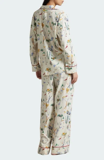 Polo Ralph Lauren Madison Print Cotton Pajamas In Neutral