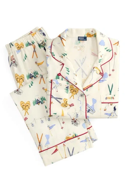 Polo Ralph Lauren Madison Print Cotton Pajamas In Neutral