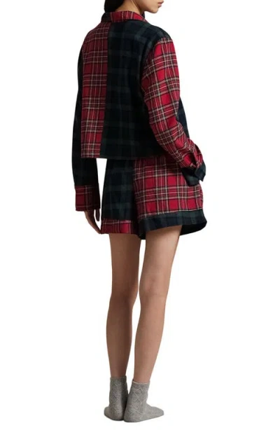 Polo Ralph Lauren Plaid Cotton Short Pajamas In Red