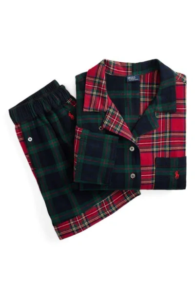 Polo Ralph Lauren Plaid Cotton Short Pajamas In Red