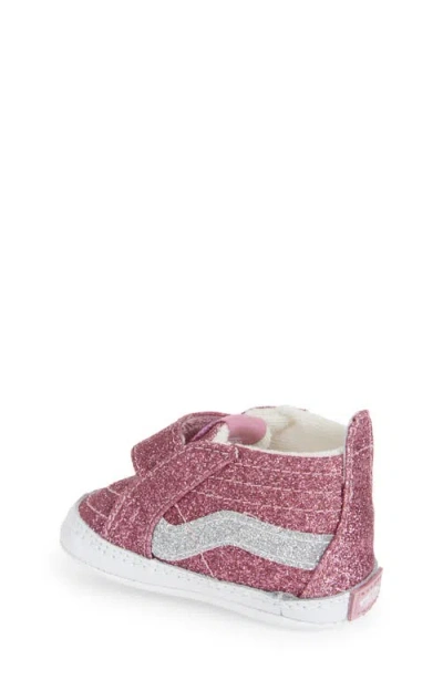 Vans Sk8-hi Glitter Crib Shoe In Pink