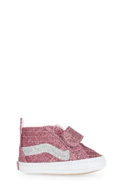 Vans Sk8-hi Glitter Crib Shoe In Pink