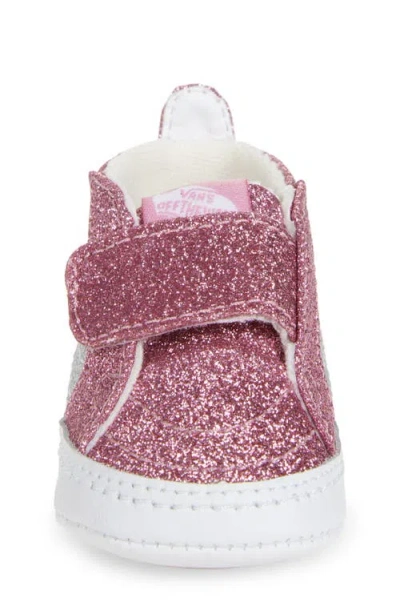 Vans Sk8-hi Glitter Crib Shoe In Pink