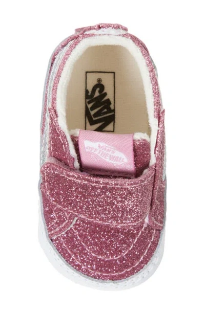 Vans Sk8-hi Glitter Crib Shoe In Pink