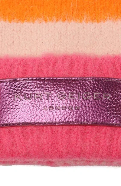 Kurt Geiger London Stripe Fuzzy Beanie In Multi
