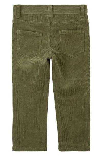Miles Baby Kids' Stretch Organic Cotton Corduroy Pants In Green