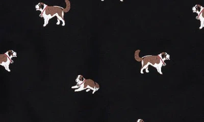 Miles Baby Kids' Saint Bernard Print Stretch Cotton Sweatshirt In Black