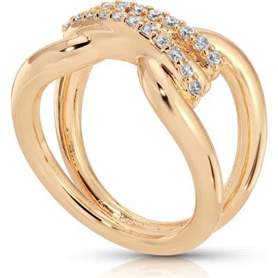 Ettika Knot Pave Wrap Statement Ring In Gold