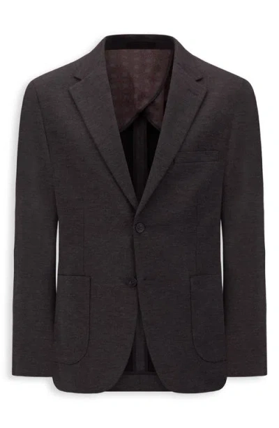 Victor Emmanuel Charcoal Grey Mélange Comfort Knit Sport Coat In Gray
