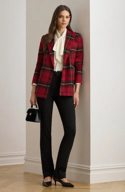 Ralph Lauren Women's Plaid Long Sleeve Blazer In Brown