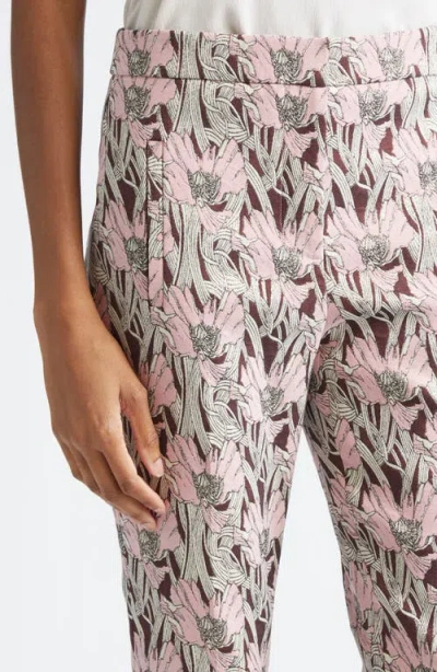 Veronica Beard Arte Floral Kick Flare Pants In Brown