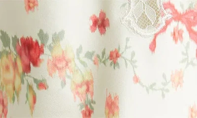 Loveshackfancy Constantina Floral Print Lace Satin Camisole In White