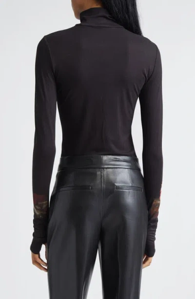 Alice And Olivia Delaina Long-sleeve Turtleneck Top In Multi