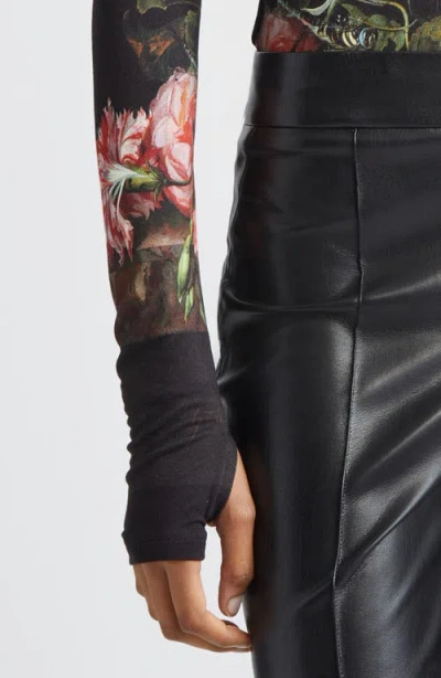 Alice And Olivia Delaina Long-sleeve Turtleneck Top In Multi