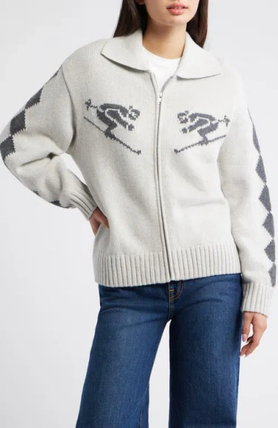 Rails Rhea Ski Graphic Cardigan In Gray