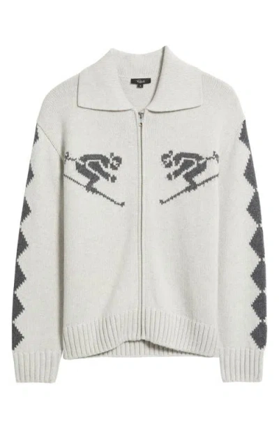 Rails Rhea Ski Graphic Cardigan In Gray