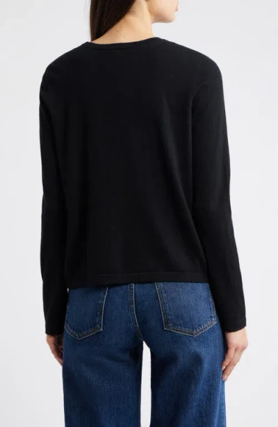 Rails Cotton & Cashmere Long Sleeve Knit Top In Black