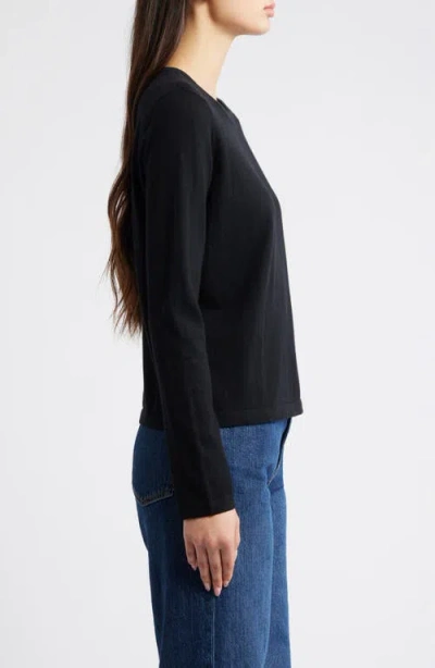 Rails Cotton & Cashmere Long Sleeve Knit Top In Black