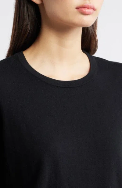 Rails Cotton & Cashmere Long Sleeve Knit Top In Black