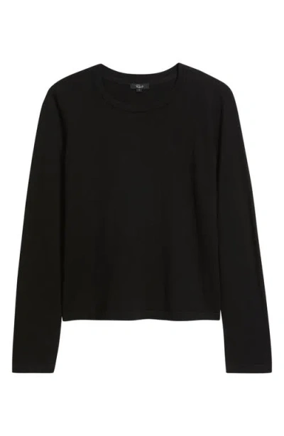 Rails Cotton & Cashmere Long Sleeve Knit Top In Black