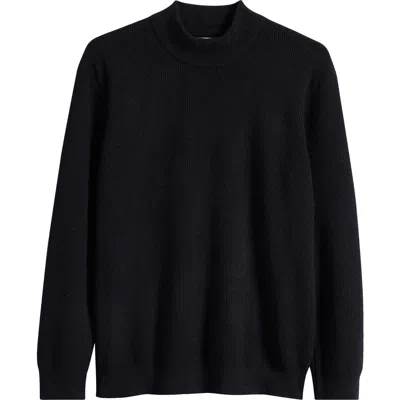 Nn07 Davy 6429 Ribbed Mock Neck Sweater In Black