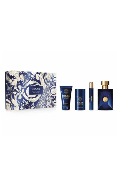 Versace Dylan Blue Pour Homme Eau De Toilette Gift Set ($197 Value) In Transparent