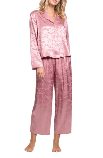 In Bloom By Jonquil Casey Short Sleeve Satin Cropped Pajamas In Multi