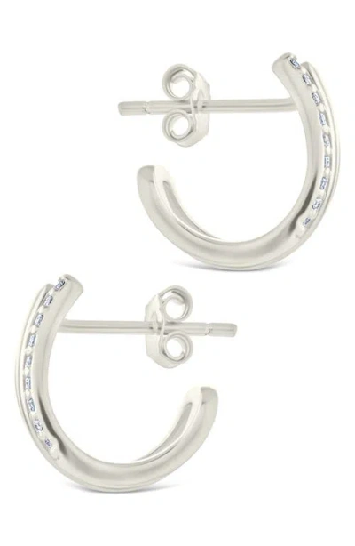 Sterling Forever Harlowe Claw Hoop Earrings In Neutral